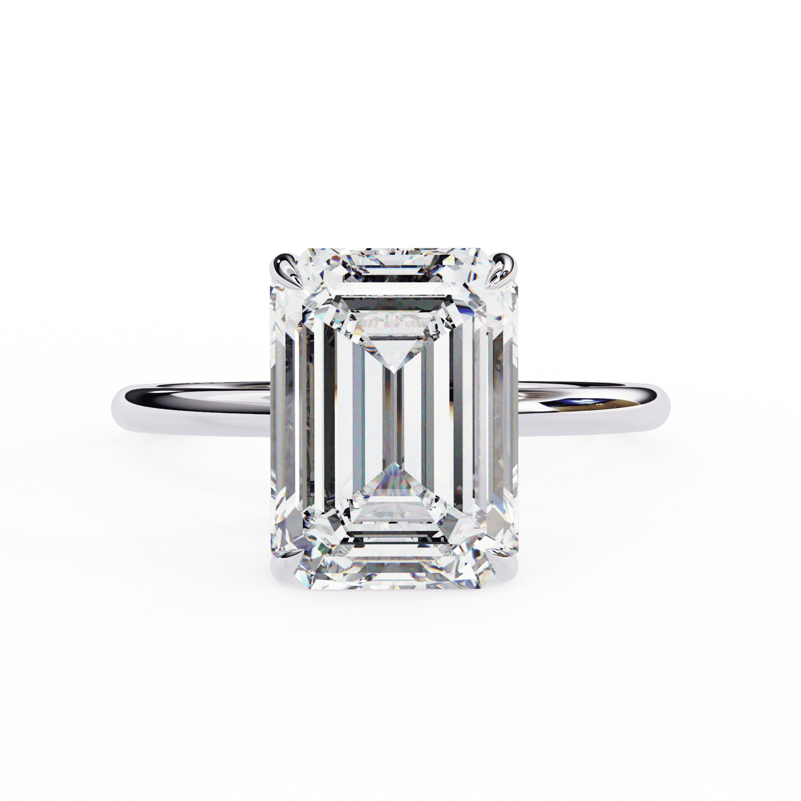 Emerald-Cut Solitaire Diamond Engagement Ring